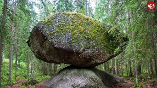 12 هزار سال مبارزه با جاذبه؛ صخره عجیب فنلاندی